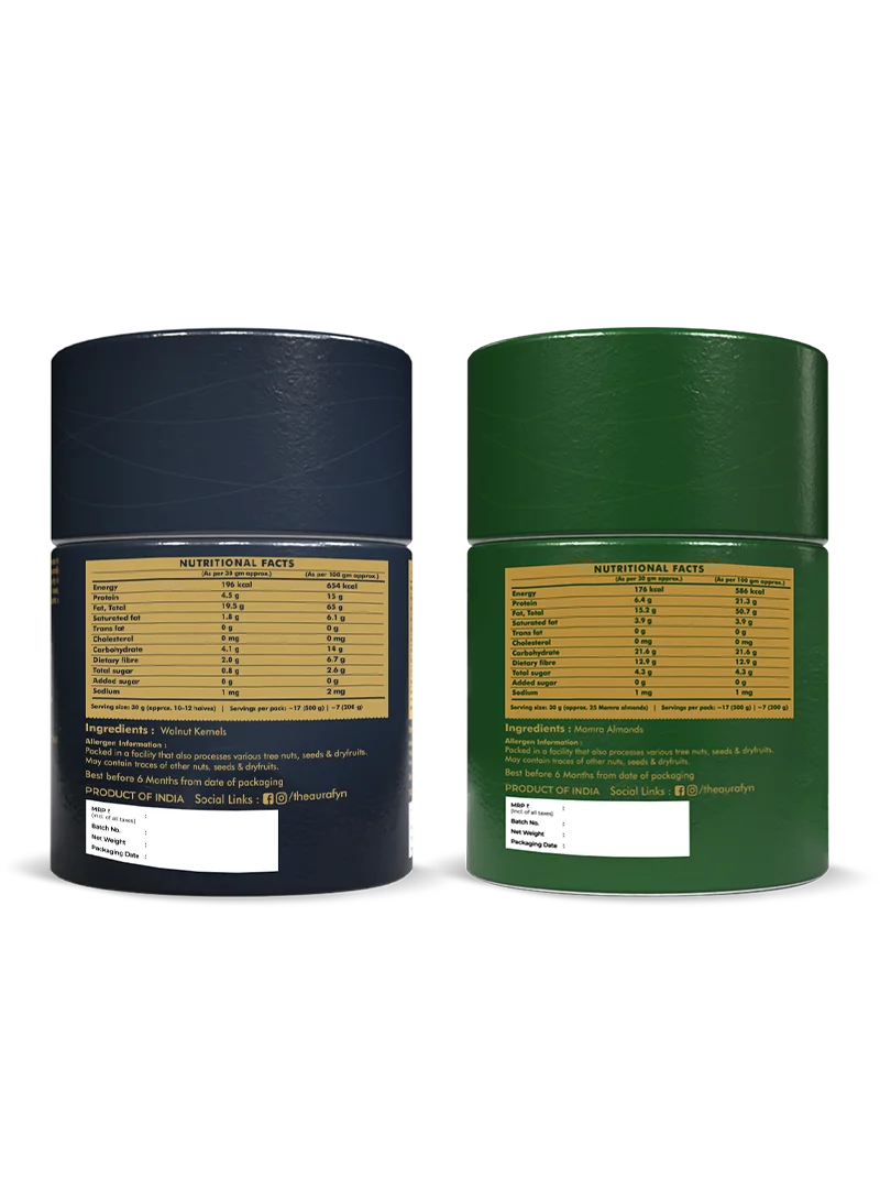 The Heritage Pair — Mamra Almonds & Kashmir Walnuts