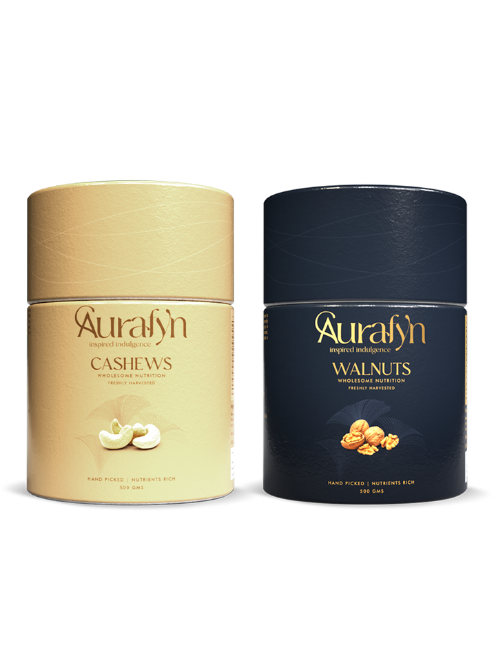 W180 cashews and Kashmir walnuts bundle — Aurafyn gift pack
