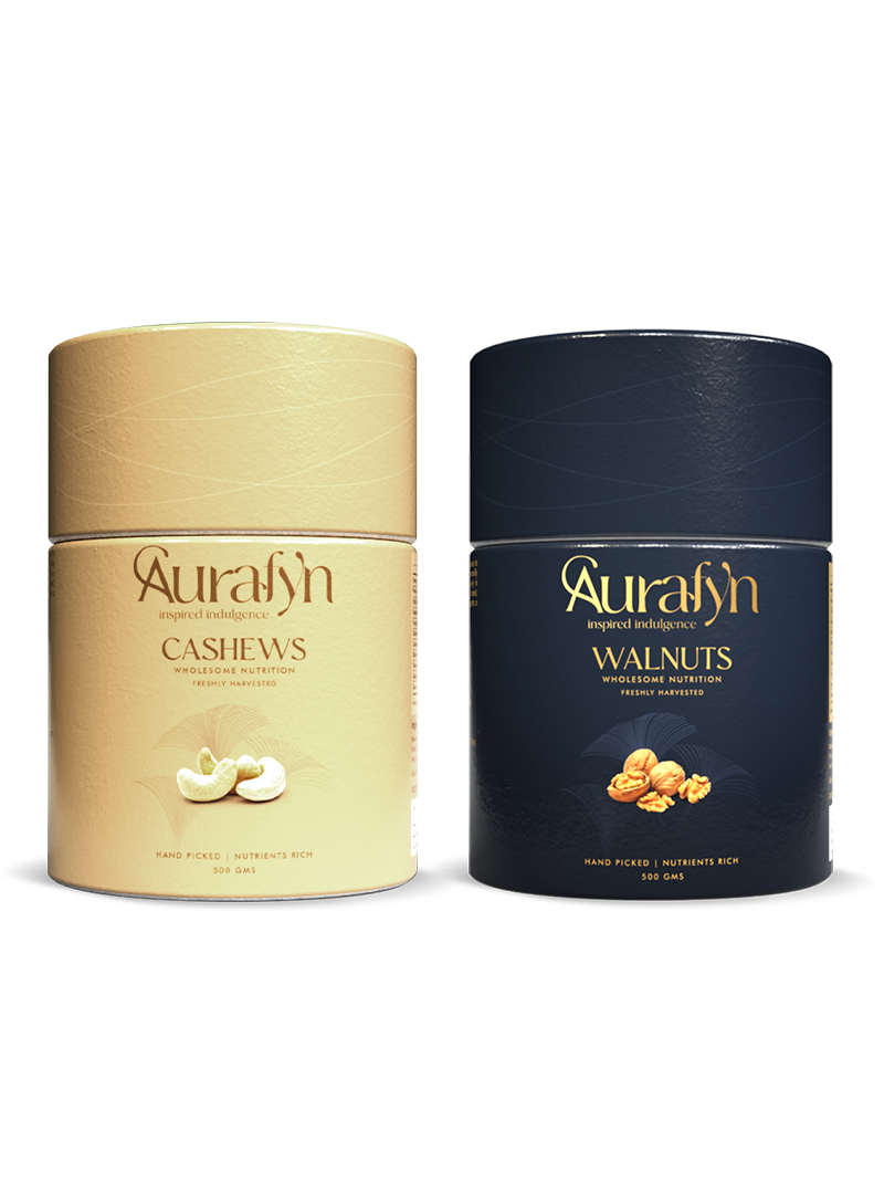 W180 cashews and Kashmir walnuts bundle — Aurafyn gift pack