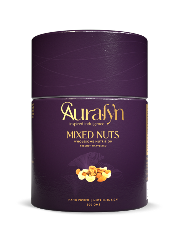 Premium mixed nuts — almonds, cashews and walnuts, Aurafyn
