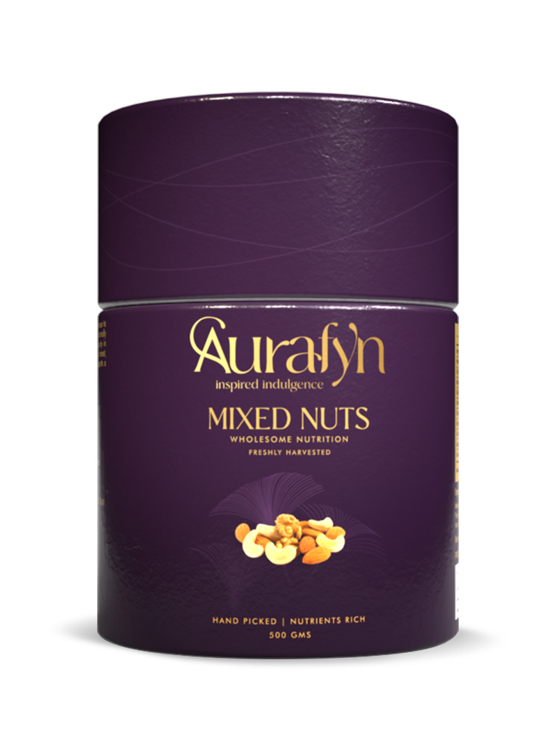 Premium mixed nuts — almonds, cashews and walnuts, Aurafyn